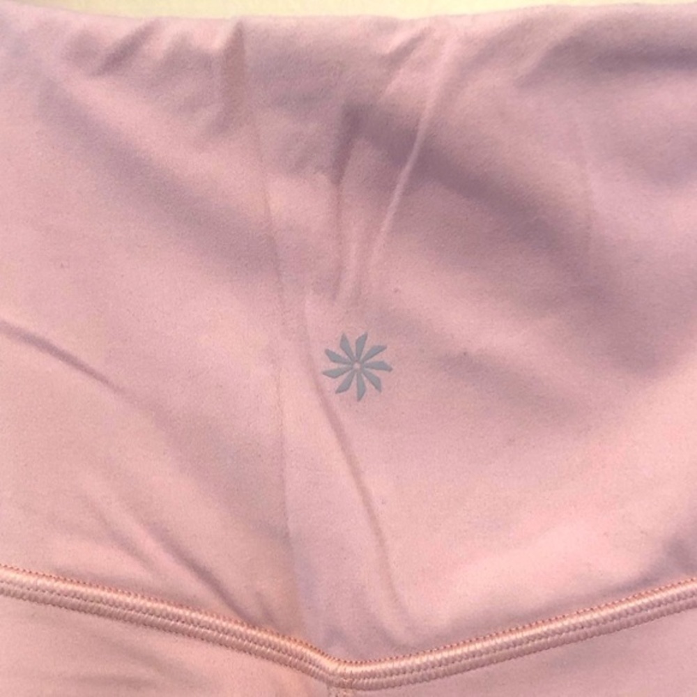 ATHLETA INCLINATION MOTO BABY PINK YOGA PICKLEBALL RUNNING GYM TIGHTS LEGGINGS S - Picture 8 of 12